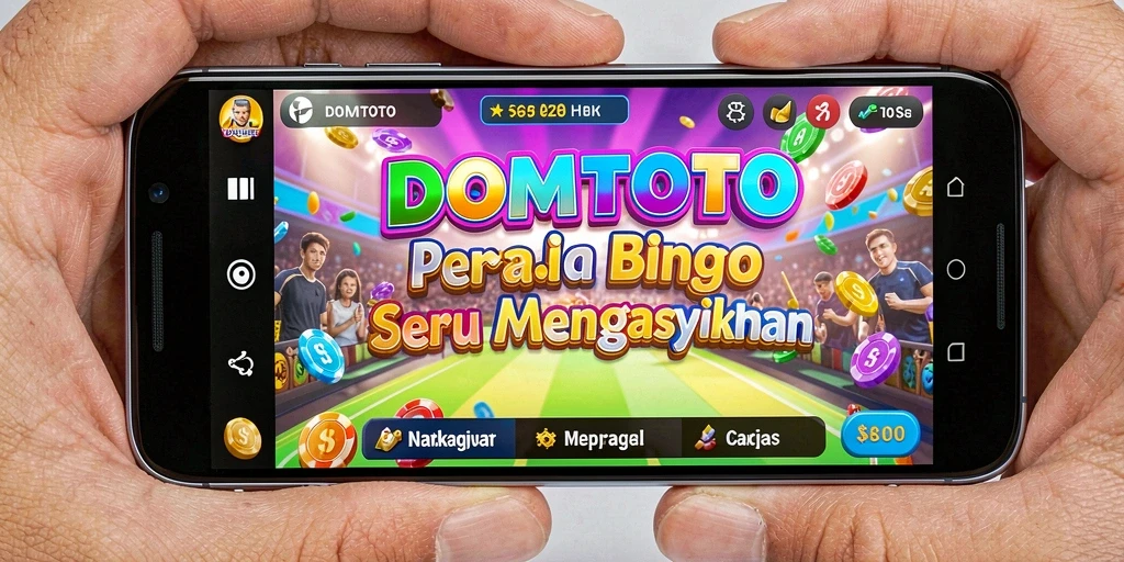 Screenshot DOMTOTO menunjukkan gameplay Bingo yang menarik dan interaktif.