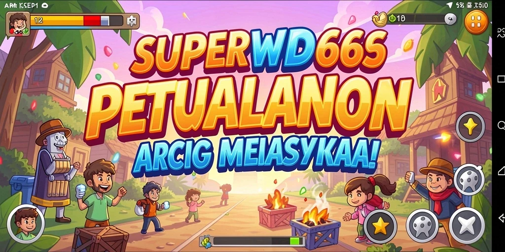 Screenshot utama dari gameplay SUPERWD666 yang menampilkan aksi seru di dalam game Arcade.